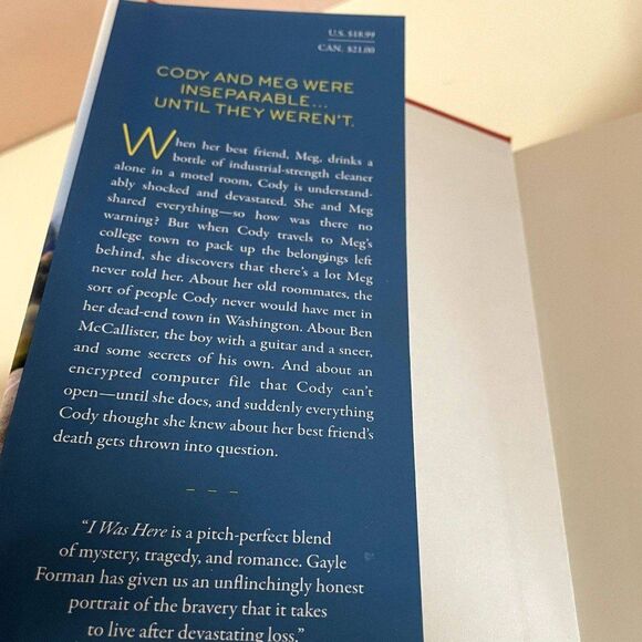 I Was Here by Gayle Forman Hardcover Book - Picture 3 of 8